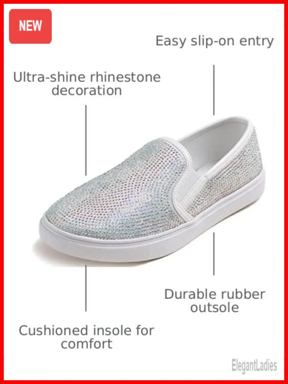 Rhinestone Jeweled Loafer Flats Slip-On Party Wedding Shoes